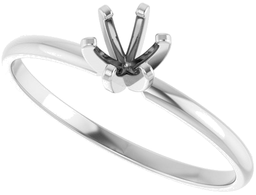 Sužadėtuvių Žiedas „Solitaire“ 14k white gold Round 4.1mm (5)