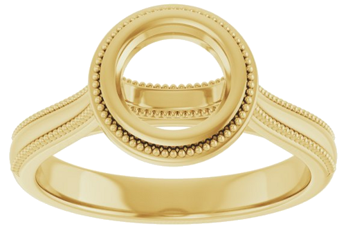14K Yellow 6.5 mm Round Solitaire Engagement Ring Mounting (3)
