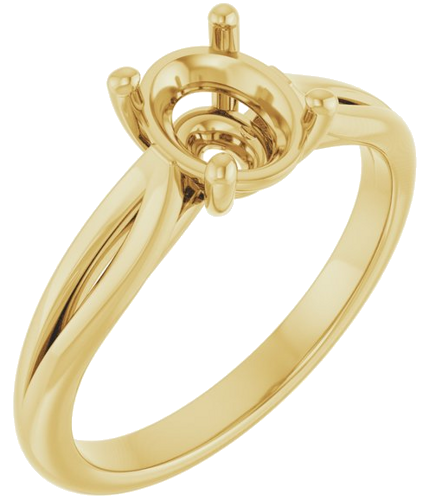 Sužadėtuvių Žiedas „Solitaire“ 14k yellow gold Oval 8mm x 6mm (1)