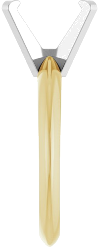 14K Yellow White 8.5x6.5 mm Emerald Solitaire Engagement Ring Mounting (4)