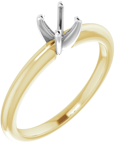 Sužadėtuvių Žiedas 14k yellow/white gold Square 3.5mm (1)