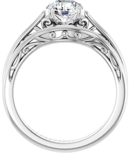 14K White 6.5 mm Round Engagement Ring Mounting (17)