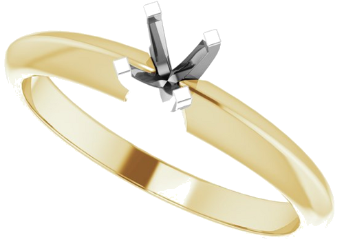 Sužadėtuvių Žiedas „Light Solitaire“ 585 Baltojo Ir Geltonojo Aukso Round 4mm x 4.1mm (5)