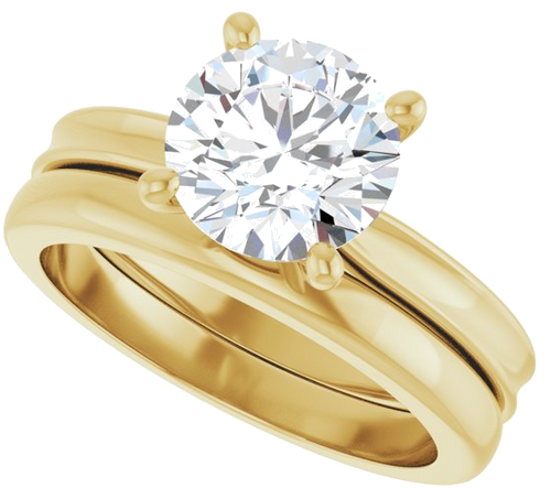 Sužadėtuvių Žiedas 14k yellow gold Round 8mm (10)