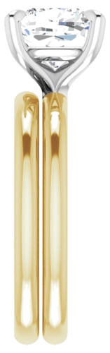 Sužadėtuvių Žiedas „Solitaire“ 585 Baltojo Ir Geltonojo Aukso Cushion 8mm (9)