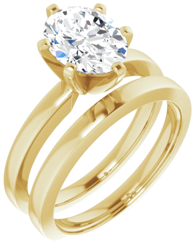 14K Yellow 9x7 mm Oval Solitaire Engagement Ring Mounting (6)