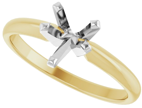 Sužadėtuvių Žiedas „Solitaire“ 14k yellow/white gold Pear 7mm x 5mm (5)
