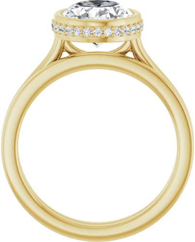 Sužadėtuvių Žiedas „Hidden Halo-Style“ 14k yellow gold Oval 10mm x 8mm (7)