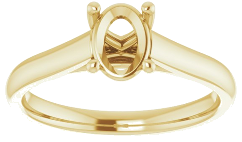 14K Yellow 7x5 mm Oval Solitaire Engagement Ring Mounting (3)