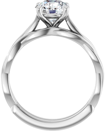 Sužadėtuvių Žiedas „Infinity-Inspired“ 14k white gold Round 7mm (7)