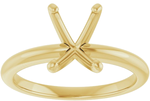 14K Yellow  8x6 mm Emerald Solitaire Engagement Ring Mounting (3)