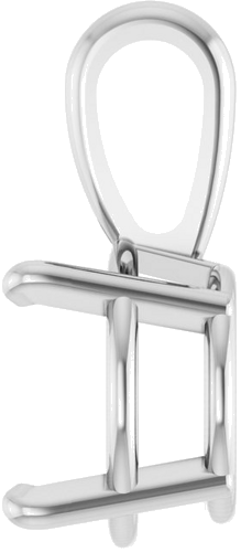 14K White 8.5 mm Round 4-Prong Pendant Mounting (3)