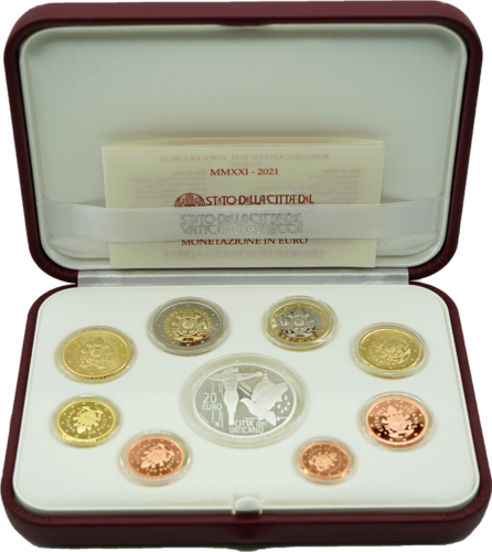 2021 Vatican coat of arms Francis Proof coin set with 20 euro silver coin (1)