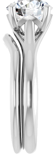 Sužadėtuvių Žiedas „Solitaire“ 585 Baltojo Aukso Round 8mm (9)