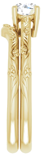 Sužadėtuvių Žiedas „Solitaire“ 14k yellow gold Round 4.8mm (9)