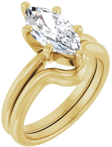 Sužadėtuvių Žiedas „Solitaire“ 585 Geltonojo Aukso Marquise 12mm x 6mm (6)
