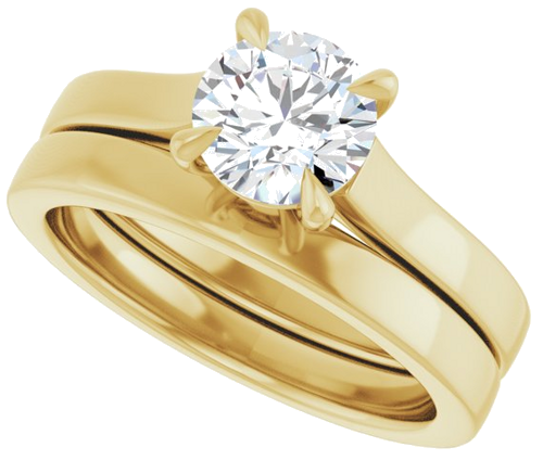 Sužadėtuvių Žiedas „Claw-Prong“ 14k yellow gold Round 6.5mm (10)