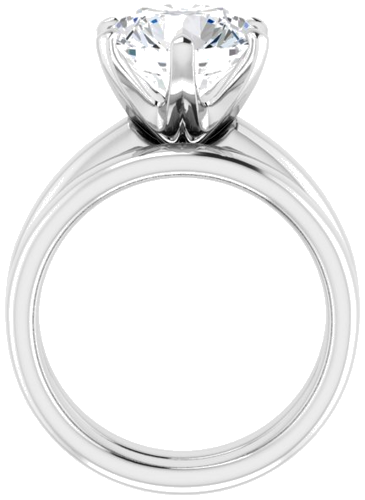 Sužadėtuvių Žiedas „Solitaire“ 585 Baltojo Aukso Round 10mm (7)