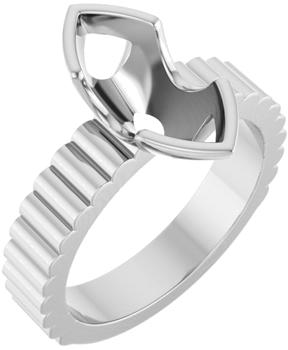 Sužadėtuvių Žiedas „Half-Bezel Solitaire“ 10k white gold Marquise 13mm x 6.5mm (1)