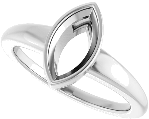 Sužadėtuvių Žiedas „Bezel-Set Solitaire“ 14k white gold Marquise 10mm x 5mm (5)