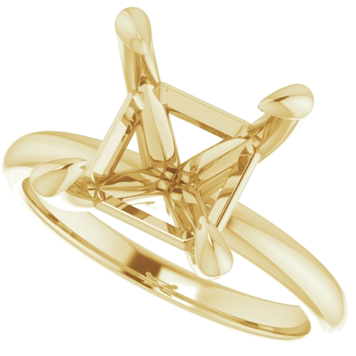 Sužadėtuvių Žiedas „Solitaire“ 14k yellow gold Asscher 9mm (5)