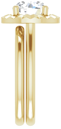 Sužadėtuvių Žiedas „Solitaire Geometric“ 14k yellow gold Round 8mm (9)