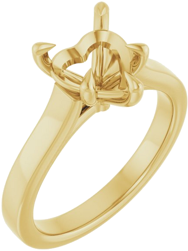 Sužadėtuvių Žiedas „Claw-Prong“ 14k yellow gold Heart 8mm (1)