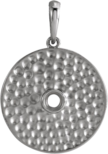 Pakabukas „Beaded Disc“ 14k white gold Round 2.5mm (1)