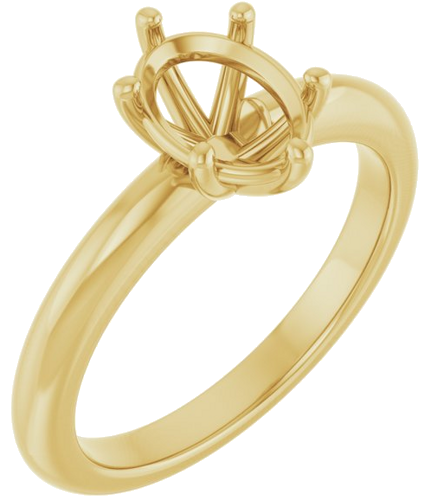 Sužadėtuvių Žiedas 14k yellow gold Oval 8mm x 6mm (1)