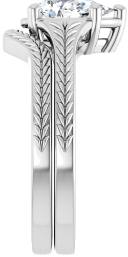 Sužadėtuvių Žiedas „Solitaire“ 14k white gold Pear 8mm x 5mm (9)