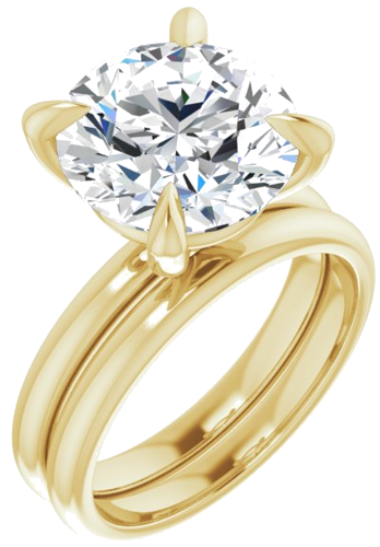 14K Yellow  11 mm Round Solitaire Engagement Ring Mounting (6)