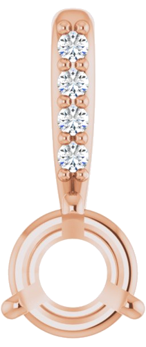 14K Rose .03 CTW Natural Diamond Semi-Set Pendant (1)
