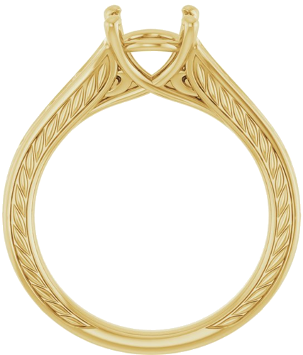 Sužadėtuvių Žiedas „Solitaire Scroll“ 10k yellow gold Round 7.4mm (2)