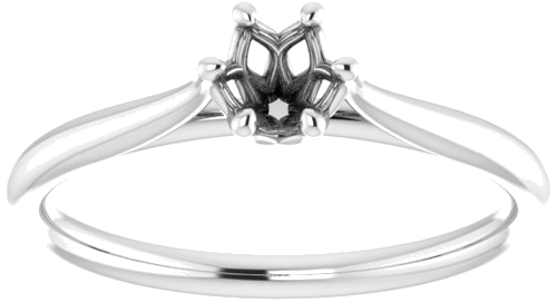 18K White 4.1 mm Round Engagement Ring Mounting (3)