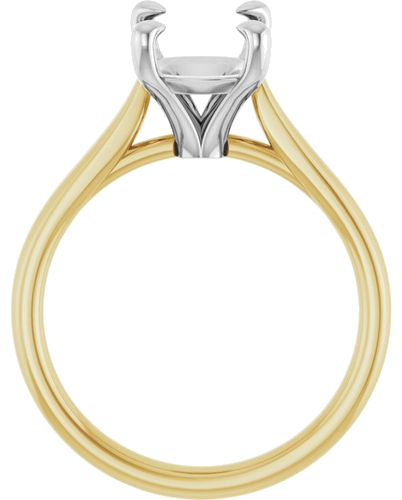 Sužadėtuvių Žiedas „Claw-Prong Solitaire“ 14k yellow/white gold Elongated Cushion 10mm x 8mm (2)