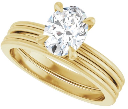 Sužadėtuvių Žiedas „Claw-Prong Solitaire“ 14k yellow gold Oval 8mm x 6mm (10)