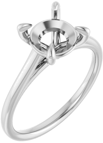 Sužadėtuvių Žiedas „Solitaire“ 585 Baltojo Aukso Round 8mm (1)