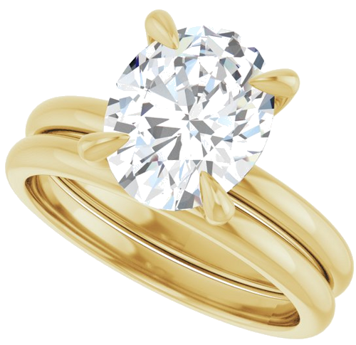 Sužadėtuvių Žiedas „Solitaire“ 750 Geltonojo Aukso Oval 10mm x 8mm (10)