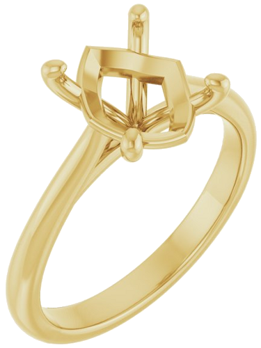 18K Yellow 10x8 mm Oval Solitaire Engagement Ring Mounting (1)