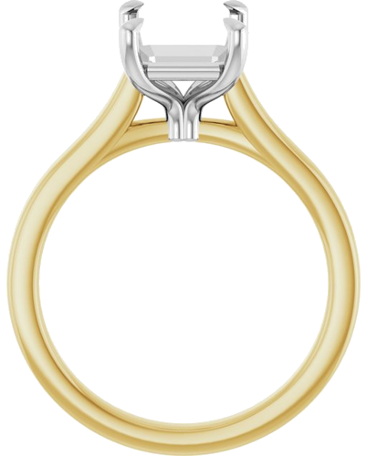 Sužadėtuvių Žiedas „Claw-Prong“ 14k yellow/white gold Emerald 9mm x 7mm (2)