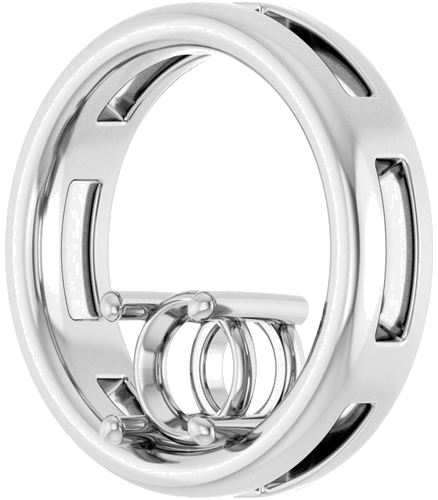 Pakabukas „Solitaire Circle“ 14k white gold Round 5.5mm (2)