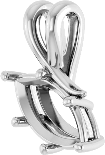 Pakabukas „Asymmetrical“ 14k white gold Marquise 12mm x 6mm (2)
