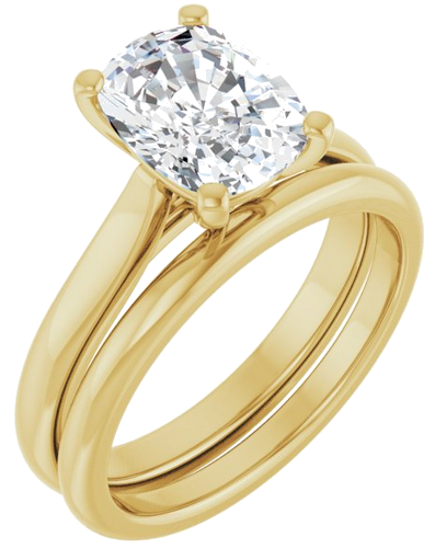 Sužadėtuvių Žiedas 14k yellow gold Elongated Cushion 9mm x 7mm (6)