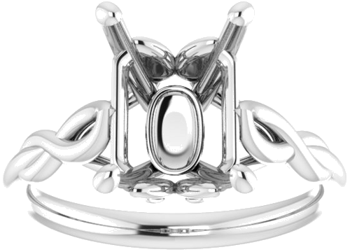 Sužadėtuvių Žiedas „Solitaire“ 585 Baltojo Aukso Emerald 10mm x 8mm (3)