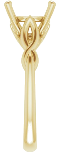 14K Yellow  10 mm Round Solitaire Engagement Ring Mounting (4)