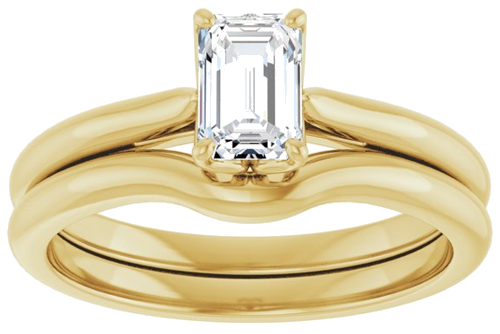 Sužadėtuvių Žiedas „Solitaire“ 585 Geltonojo Aukso Emerald 6mm x 4mm (8)