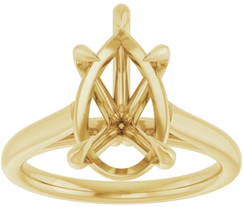 Sužadėtuvių Žiedas „Claw-Pong“ 14k yellow gold Pear 13mm x 8mm (3)