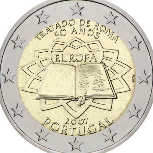 2007 Португалия 50-летие подписания Римского договора монета 2 евро (2)