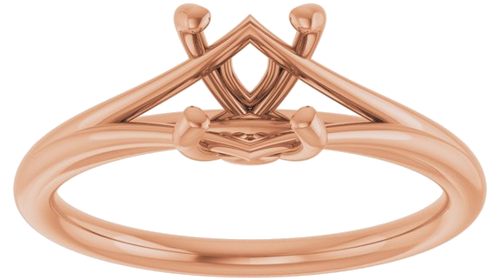 Sužadėtuvių Žiedas „Solitaire“ 14k rose gold Round 6.5mm (3)