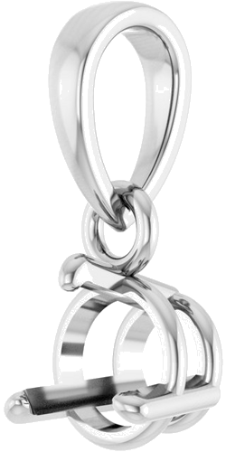Pakabukas „Round 3-Prong“ 14k white gold Round 5mm (2)